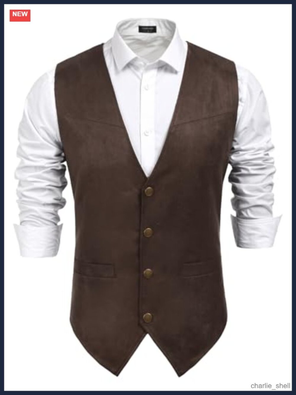 Mens Suede Western Vest Slim Fit Waistcoat Sleeveless